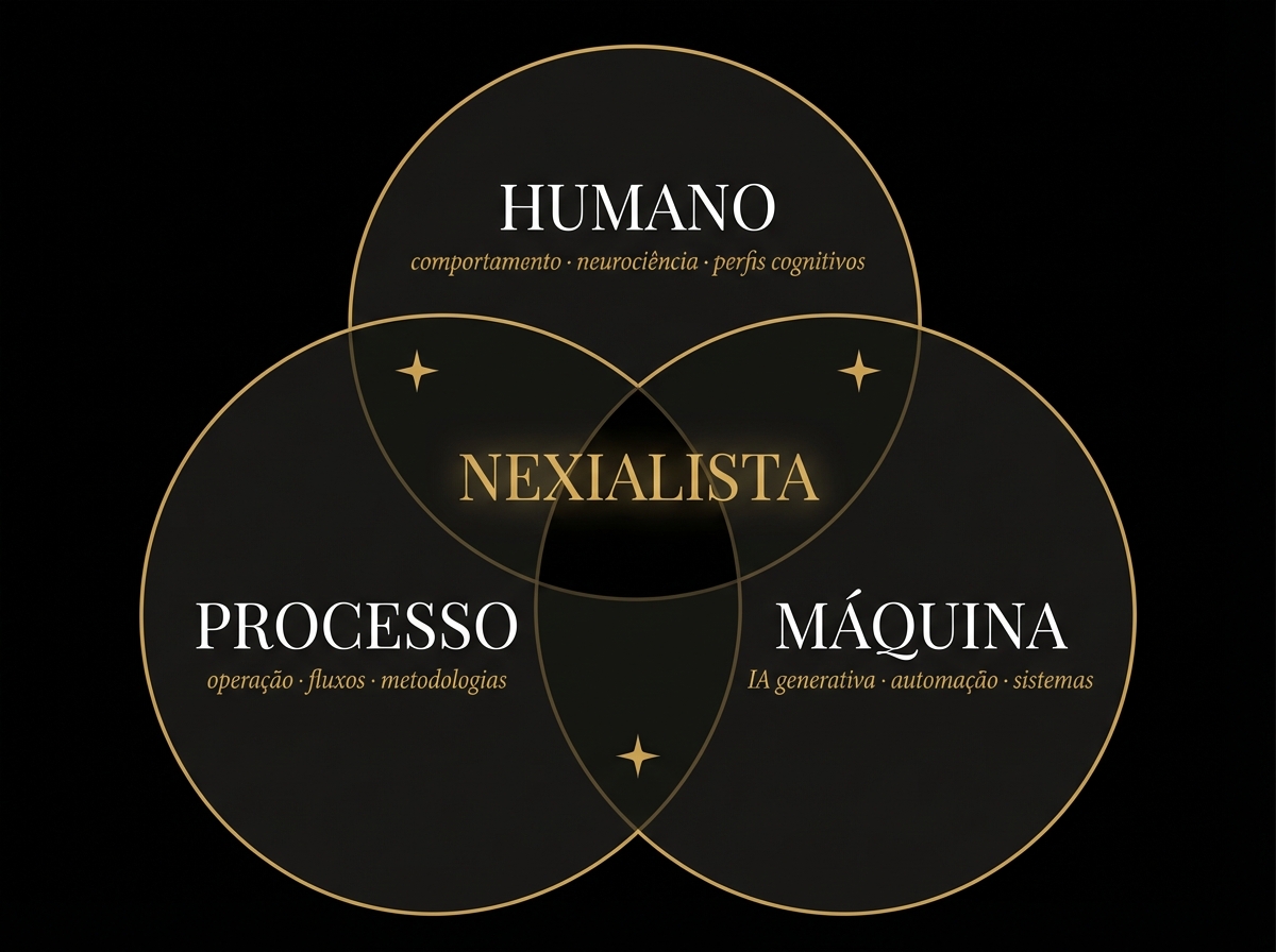 HUMANO · PROCESSO · MÁQUINA = NEXIALISTA